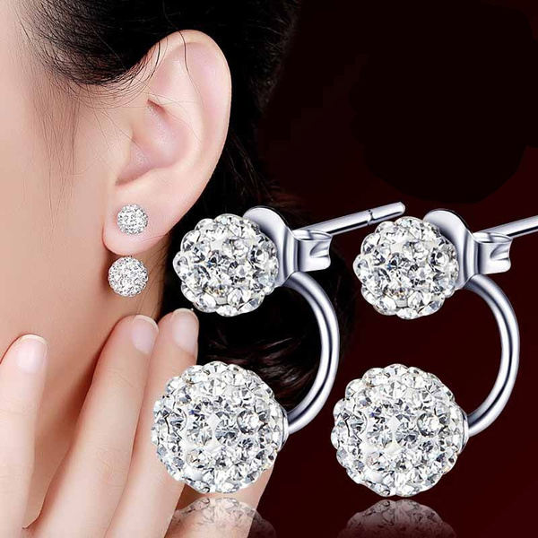 Small CZ Stone Heart Stud Earrings on Gold | Earrings for Little Girls |  L&M Bling - lmbling